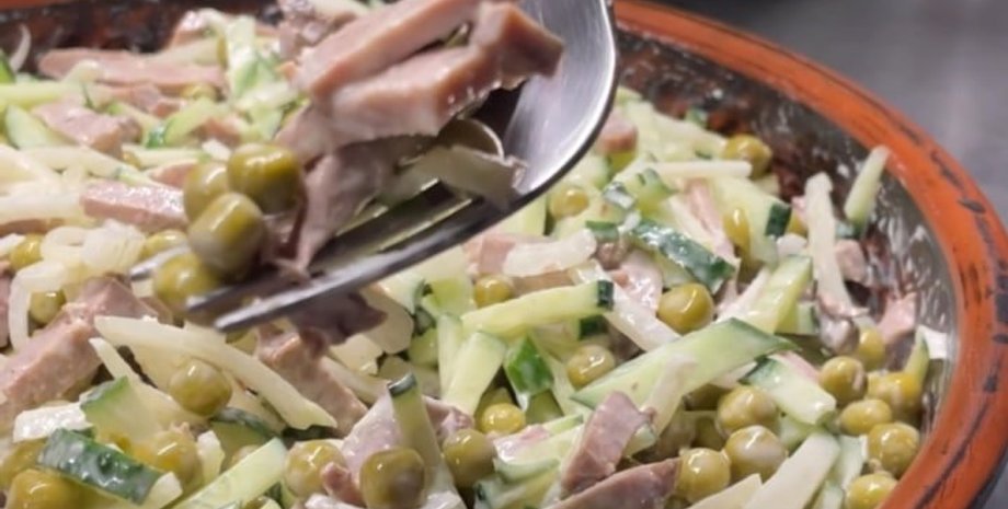 свинячий язик, свинячий язик рецепти, салат з язиком