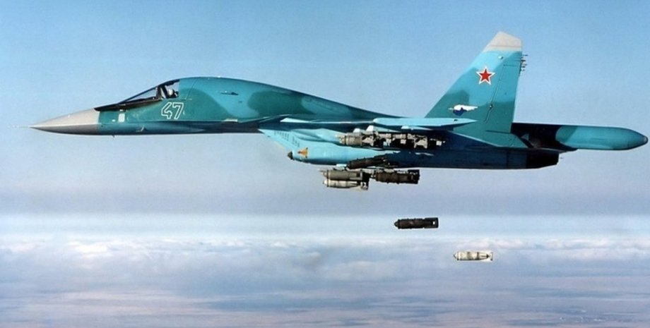 Російський літак скидає бомби
