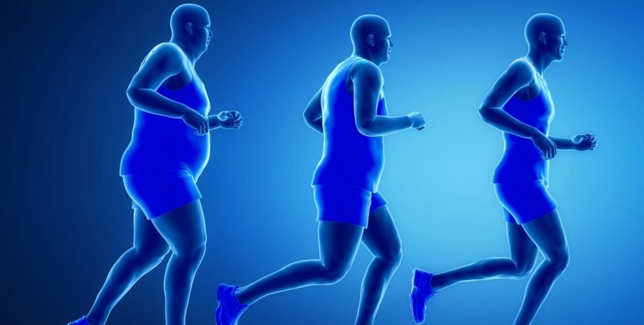 Масса тела, разный вес, три разных человека