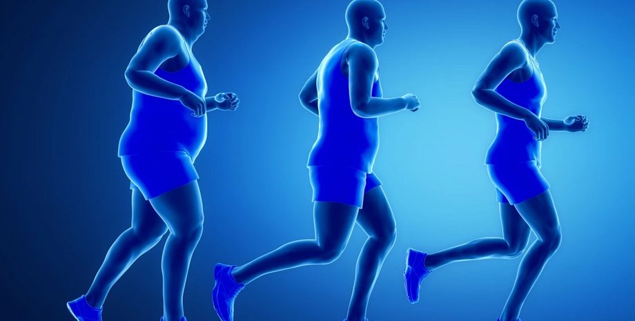 Масса тела, разный вес, три разных человека