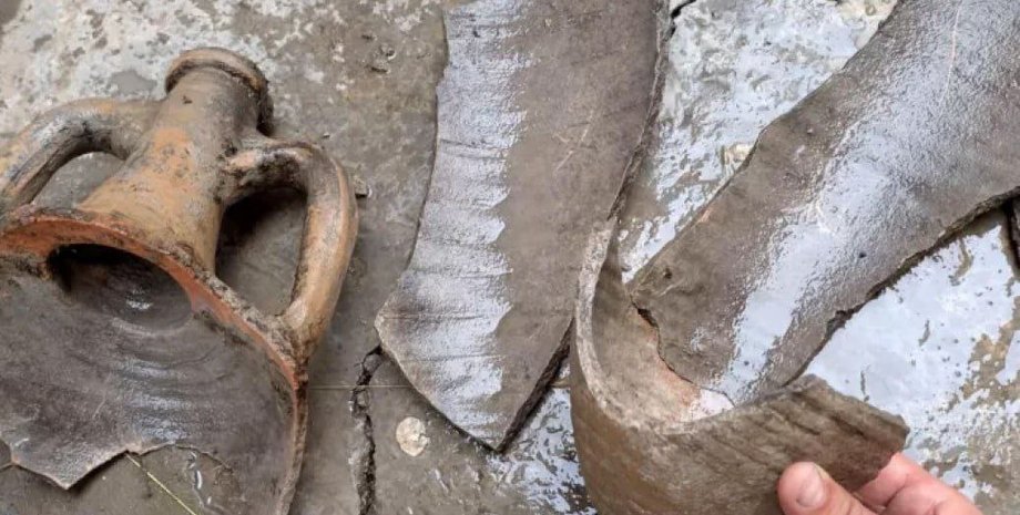 артефакти, амфора, черепки