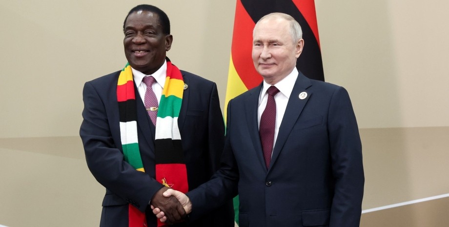 президент РФ, президент Зимбабве, Путин, Эммерсон Мнангагва