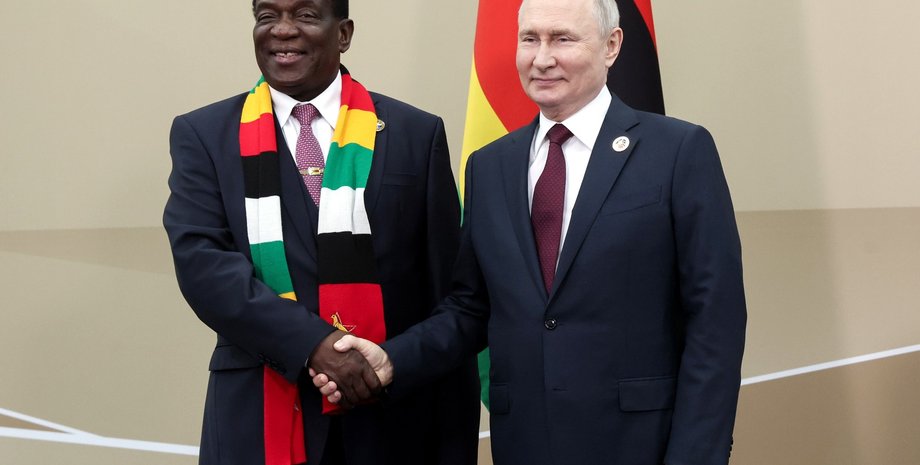 президент РФ, президент Зимбабве, Путин, Эммерсон Мнангагва
