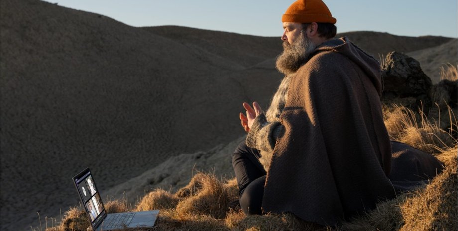 острів, Ісландія, Б'ярнарей, ноутбук, чоловік