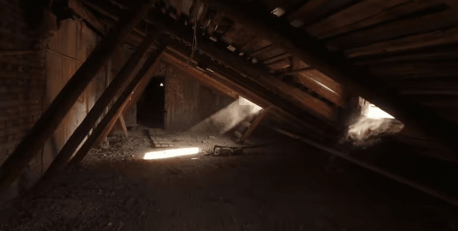 Старый чердак, находка на чердаке, необычная находка, старинный чердак, новый дом, покупка нового дома, находка в новом доме, постель на чердаке, житель на чердаке