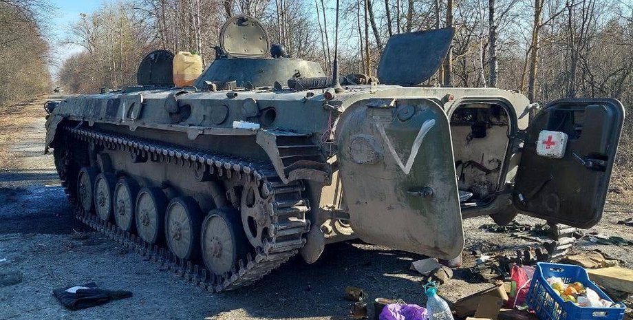 Российский танк, разбитая техника рф,