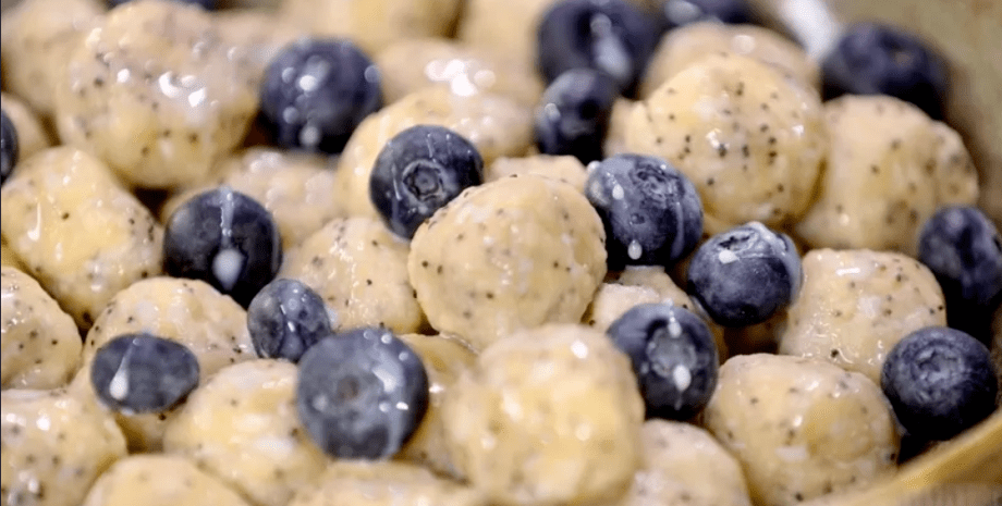 вареники ленивые вареники, черника, завтрак, блюдо, еда