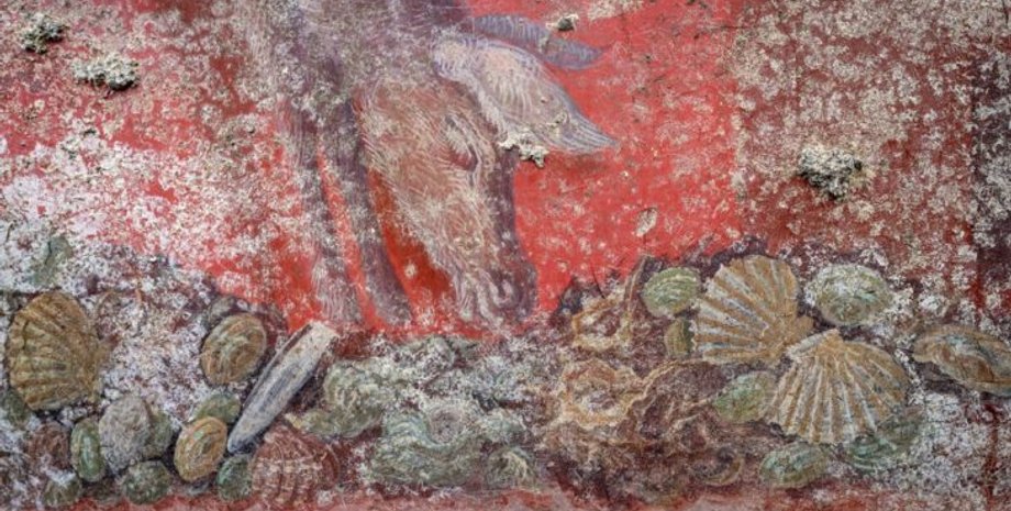 археологи, археология, раскопки, Помпеи, Италия, фреска, зал, колоннада, изображение, история, римляне