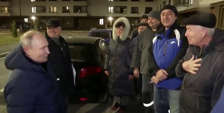 Путин в Мариуполе, встреча путина и мариупольцев, визит путина в мариуполь