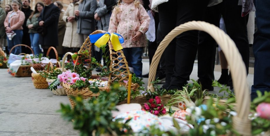 пасхальная корзина, празднование пасхи, пасха