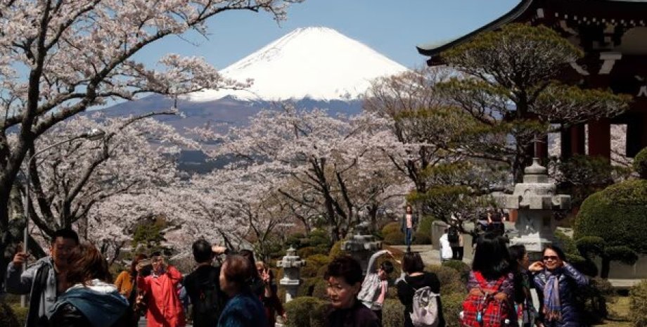 япония, вулкан, фудзи, фудзияма, гора, туристы