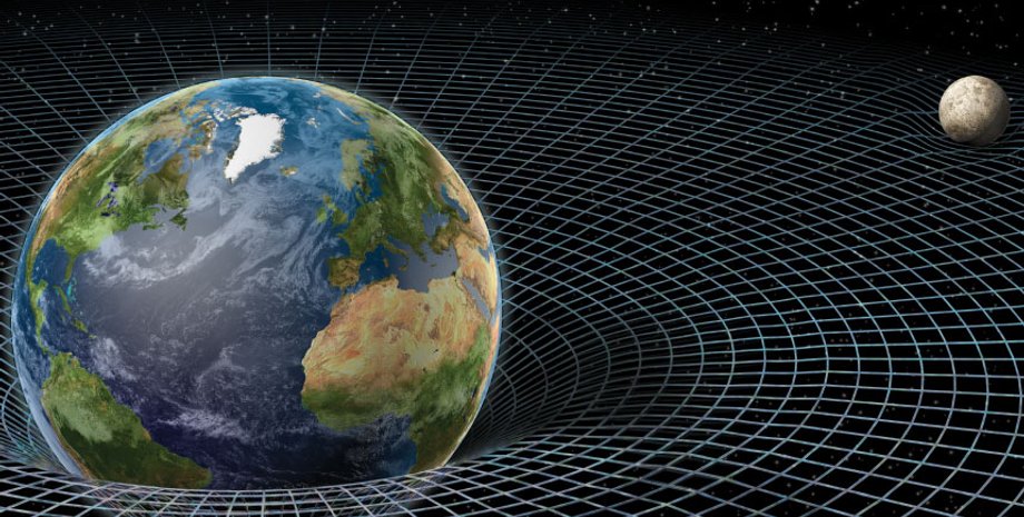 гравітаційний колодязь, Земля, лінії, Місяць, ілюстрація