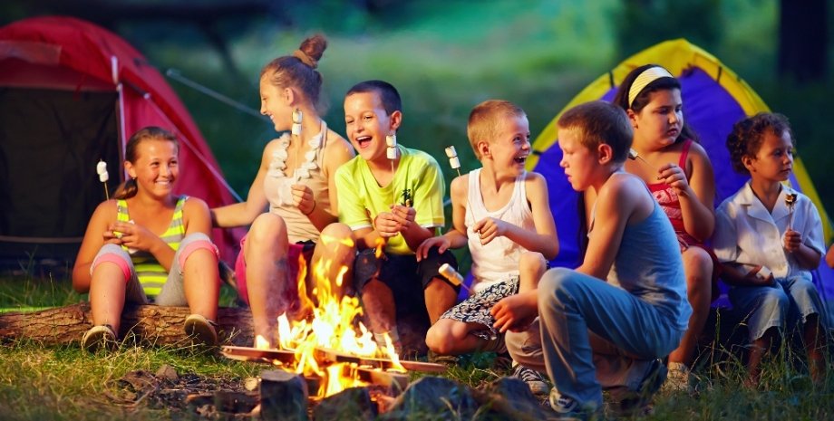 дети, летний лагерь, палатки, украина