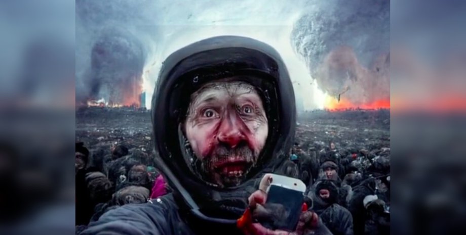 человек на фоне ядерного взрыва, ядерный взрыв фото, конец света, взрыв гриб