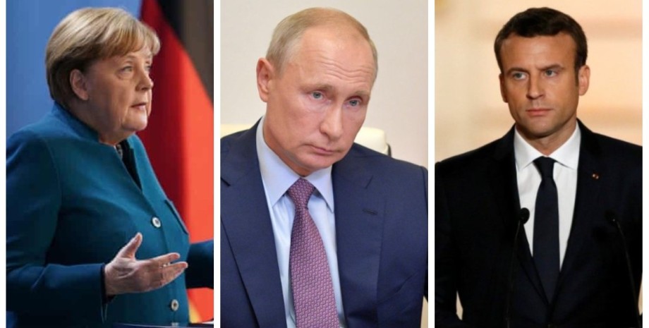 Меркель, Путин, Макрон, разговор, о чем говорили