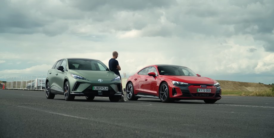 MG, MG 4, MG 4 XPower, Audi, Audi e-tron GT, Авто, Автомобілі, Електромобілі, Заїзд, Перегони, Відео