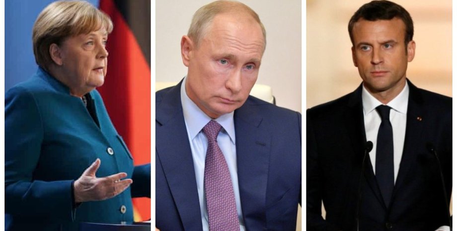 Меркель, Путин, Макрон, разговор, о чем говорили