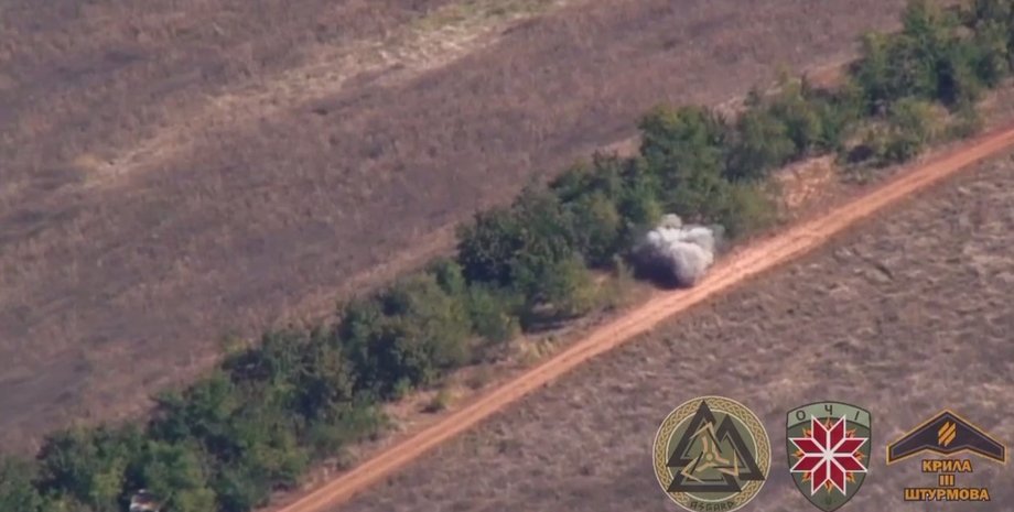 Взрыв, российская техника, БПЛА, дрон, военная техника, РФ