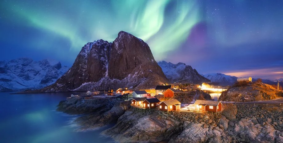 полярное сияние, полярное сияние норвегия