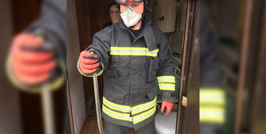 Змія, Дніпро, Рятувальники, Швабра, ГСЧС