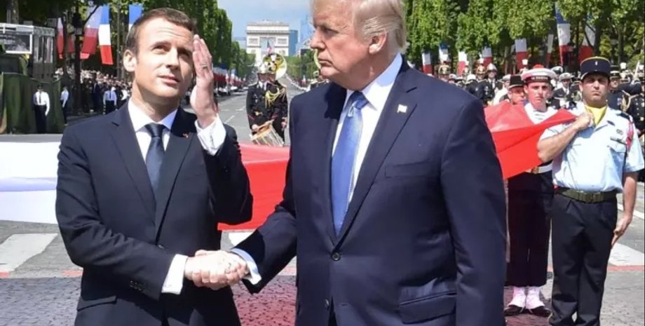 Эммануэль Макрон и Дональд Трамп / Фото: Getty Images