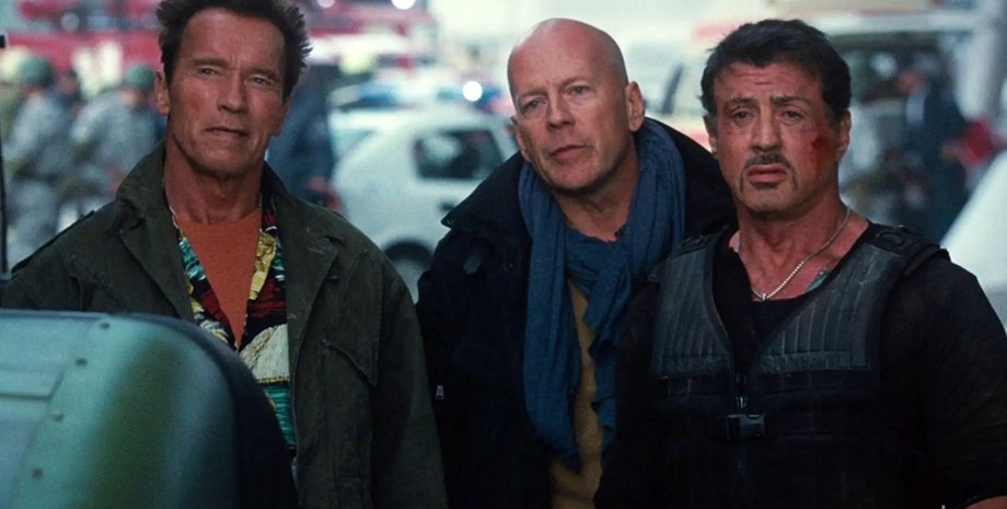 Арнольд Шварценеггер, Брюс Уиллис, неудержимые, Сильвестр Сталлоне