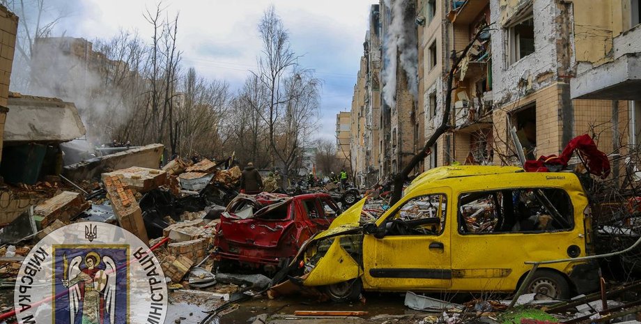 Руины в Киеве, обстрел РФ, жертвы обстрела РФ, РФ удар по Украине, РФ обстрел 29 декабря, КМВА жертвы удара 29 декабря, Попко об обстреле 29 декабря