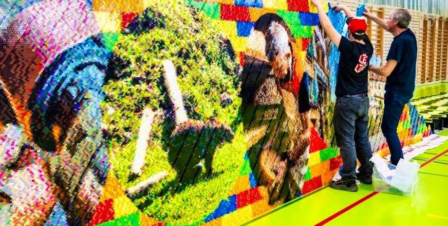В Швейцарии собрали гигантский мурал из конструктора Lego рекорд Лего