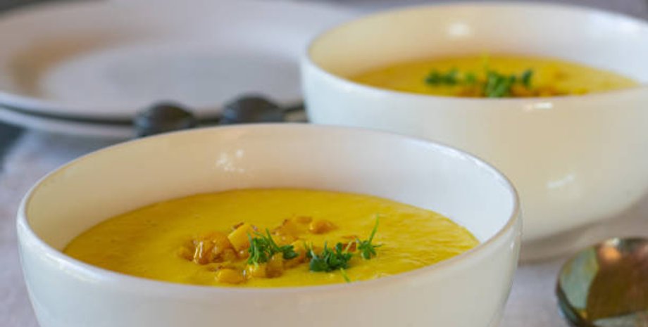 Суп с цветной капустой и кукурузой, вкусный суп, рецепт вкусного супа