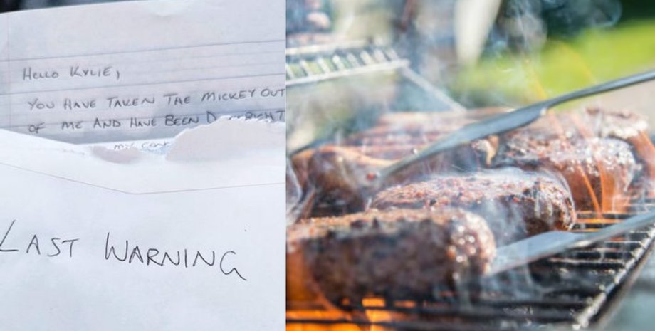 Барбекю, письмо, веганы, мясо, скандал, соседи,