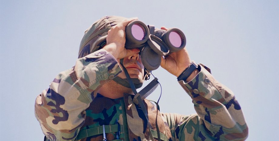 солдат, военный, бинокль, разведка