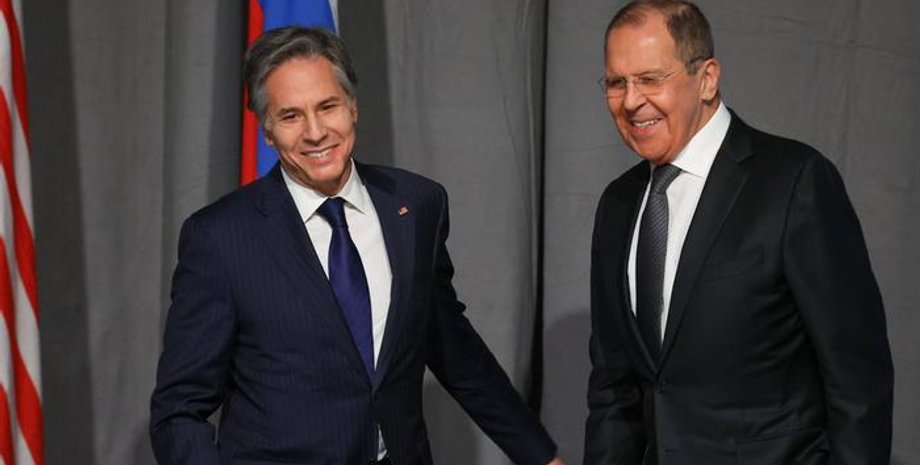 Блинкен и Лавров, переговоры