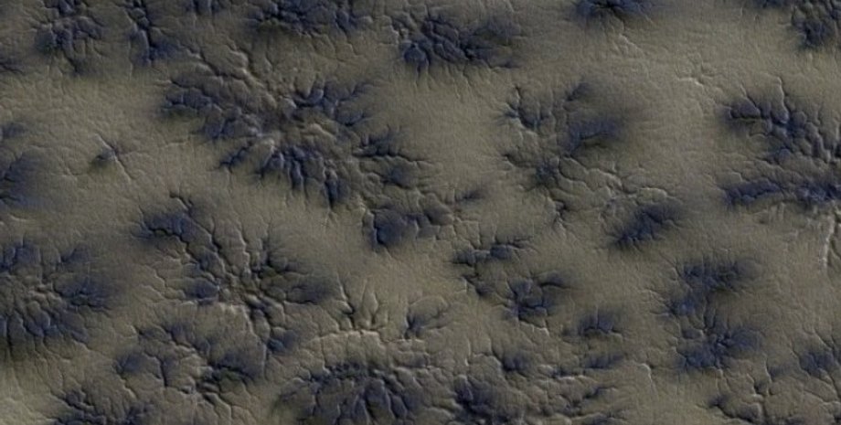 Марс, пауки, явление, углекислый газ