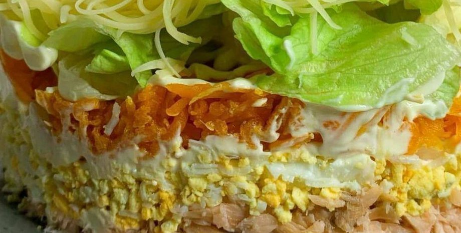 салат із горбушею, правильне харчування