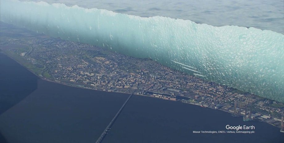 ледник, город, визуализация, фото