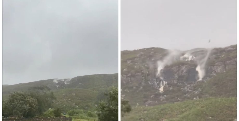 Живописный водопад бросает вызов гравитации: вода течет вертикально вверх