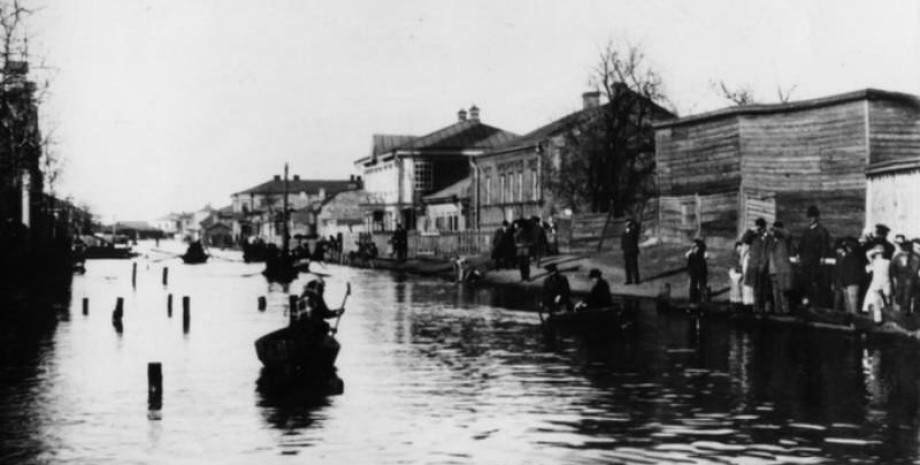 Наводнение в Киеве 1890, ретро фото
