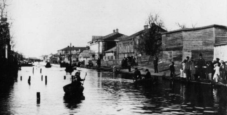 Наводнение в Киеве 1890, ретро фото