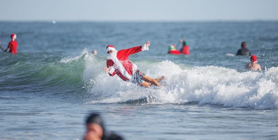Америка, Флорида, серфінг, фестиваль, Санта, Новий рік, благодійність