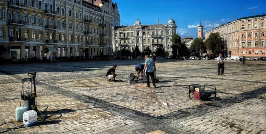 софиевская площадь, дрифт, уборка, фото