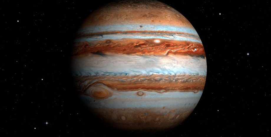 Юпитер, газовый гигант, космос, звезды, фото