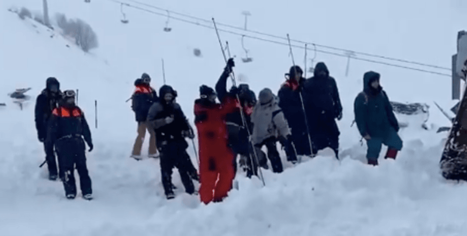 лавина, горнолыжный курорт, снег