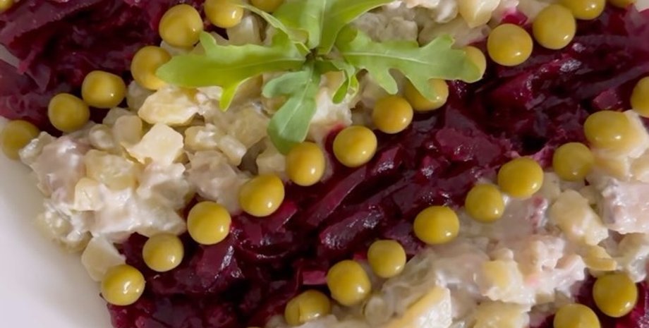 салат, салат з оселедцем, салат з картоплею