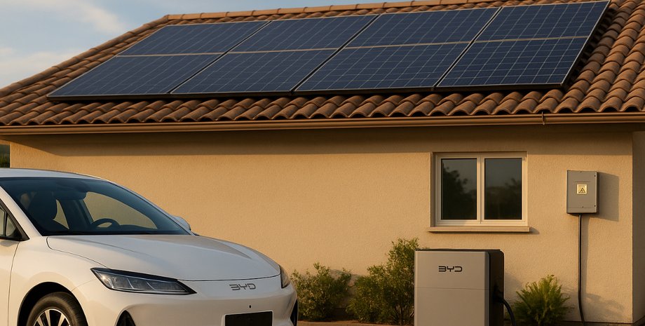 Електромобіль BYD живить будинок за допомогою сонячних панелей