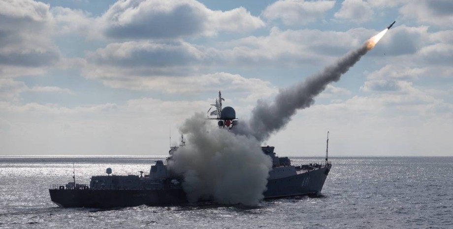 корабль ВМФ России, запуск ракеты, обстрел, море