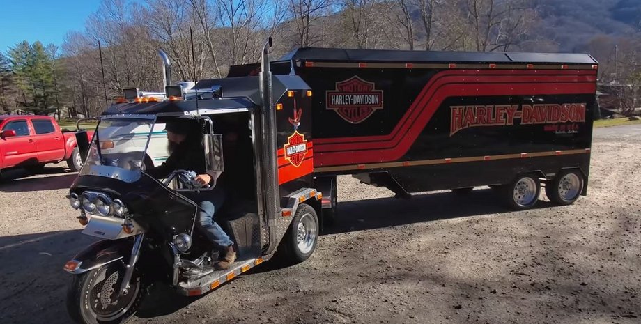 Тюнинг Harley-Davidson, дом на колесах, автодом Harley-Davidson, Harley-Davidson KennyBilt
