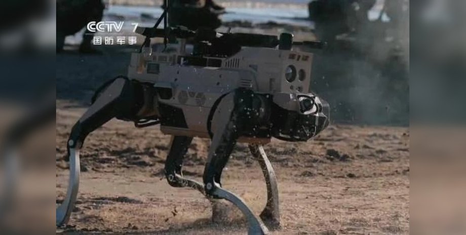 Китайский робот-собака Робот-собака на военный учениях в Китае