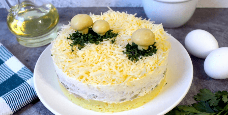 Салат с курицей, салат рецепт, вкусный салат, новогодний салат, слоеный салат