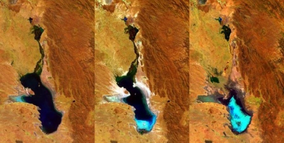 Спутниковые снимки озера Поопо / ESA