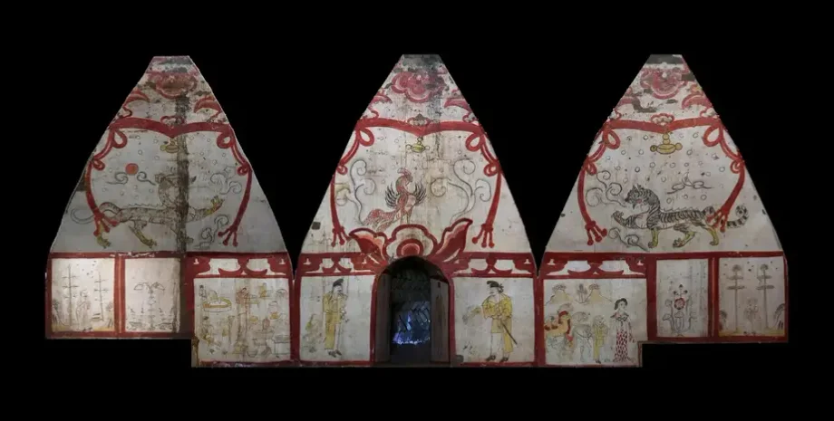 Китай, гробница, захоронение, роспись, династия, Тан, Шаньси, археологи, археология, стены, рисунки, история, раскопки